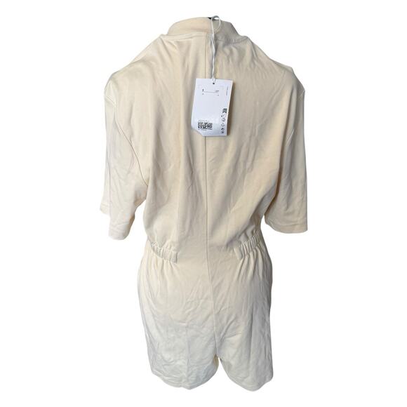 NWT Cos Zip Up Play Suit Romper Shorts Size S Beige - Picture 9 of 15